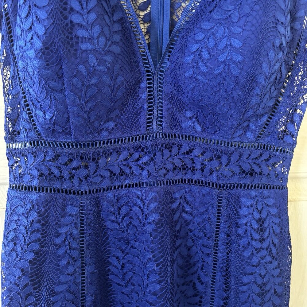 NWT Babydoll Floral Womens Midi Dress Hoco Lace Sheer Size Large Romantic‎ - Picture 6 of 12